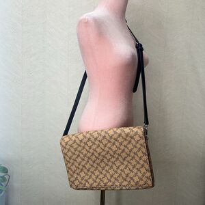 French Connection Camel Tan Marin Messenger Handbag Embossed Purse Womens